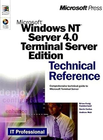microsoft windows nt server 4 0 terminal server technical reference 1st edition brian craig cumberland