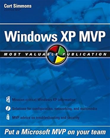 windows xp mvp most valuable publication 1st edition curt simmons 0764597868, 978-0764597862