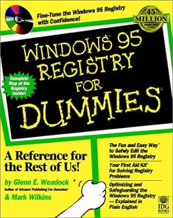 windows 95 registry for dummies 1st edition glenn e weadock ,mark b wilkins 0764503596, 978-0764503597