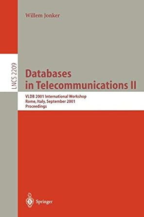 databases in telecommunications ii vldb 2001 international workshop dbtel 2001 rome italy september 10 2001