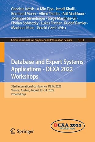 database and expert systems applications dexa 2022 workshops 33rd international conference dexa 2022 vienna