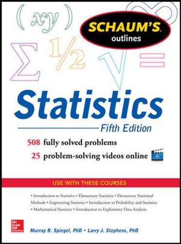 schaums outline of statistics 5th edition spiegel 0071822526, 9780071822527