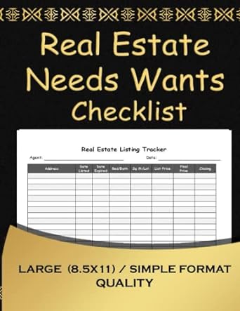 real estate needs wants checklist 1st edition nirix b0bqr3x2t6