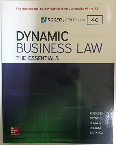 dynamic business law the essential 4th edition kubasek 1260091791, 9781260091793