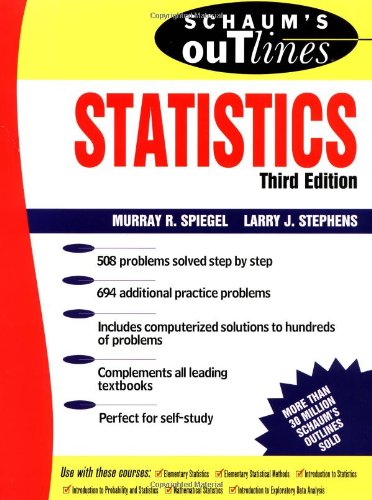 schaums outline of statistics 3rd edition murray r. spiegel, larry j. stephens 0070602816, 9780070602816