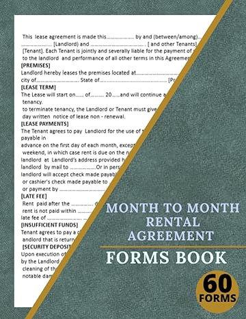 month to month rental agreement forms book 1st edition book book b0c1j2ml76