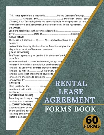 rental lease agreement forms book 1st edition book book b0c1j3fczr