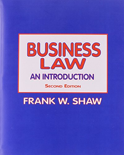 business law an introduction 2nd edition frank w shaw 0896414000, 9780896414006