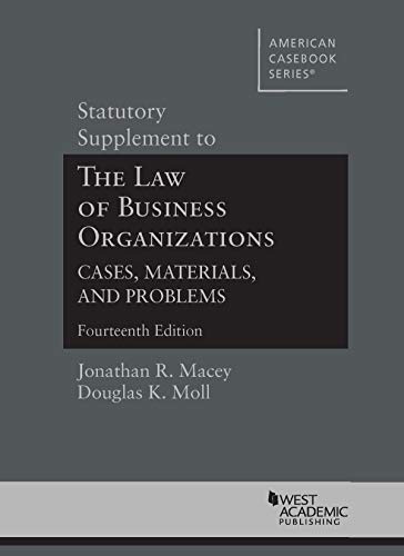 statutory supplement to the law of business organizations cases materials and problems 14th edition jonathan