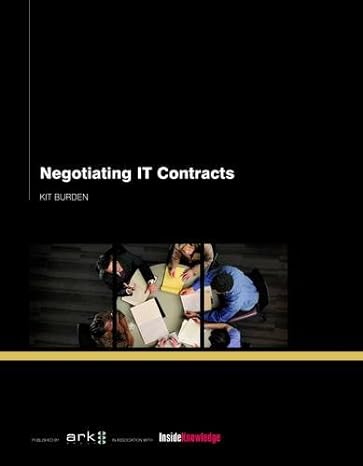 negotiating it and outsourcing contracts 1st edition kit burden 1906355487, 978-1906355487
