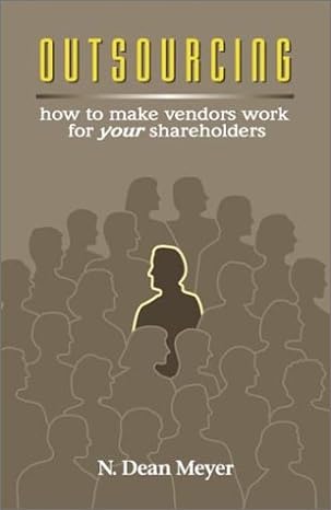 outsourcing how to make vendors work for your shareholders 1st edition n. dean meyer 1892606046,