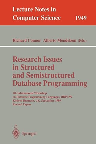 research issues in structured and semistructured database programming 7th international workshop on database
