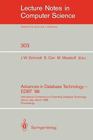 advances in database technology edbt 88 international conference on extending database technology venice
