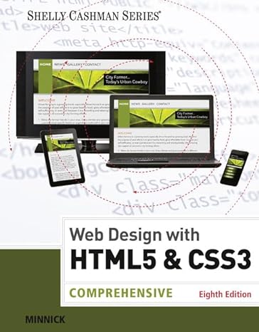 web design with html and css3 comprehensive 8th edition jessica minnick 1305578163, 978-1305578166