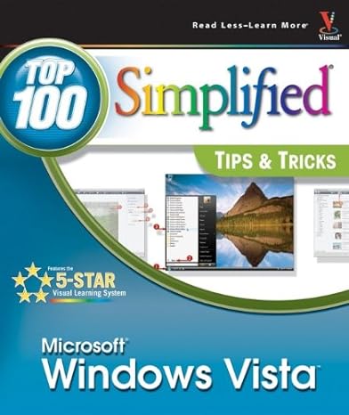 top 100 simplified tips and tricks 5 star microsoft windows vista 1st edition paul mcfedries 0470045744,