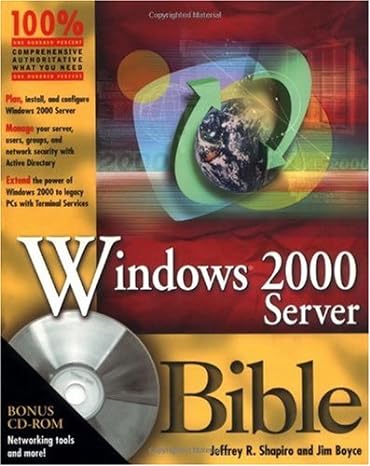 windows 2000 server bible 1st edition jeffrey r shapiro ,jim boyce b008smbl5u