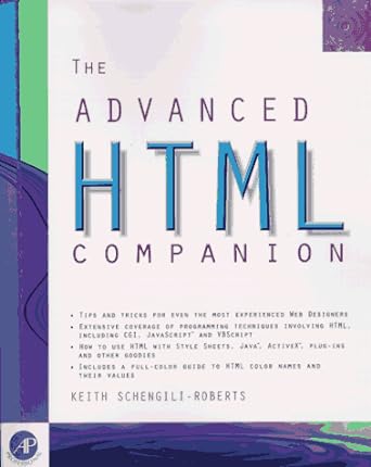 advanced html companion 1st edition author unknown 0126235406, 978-0126235401