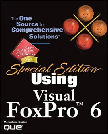 using visual foxpro 6 special edition 1st edition menachem bazian 0789718081, 978-0789718082