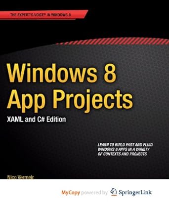 windows 8 app projects xaml and c# edition 1st edition nico vermeir 1430250674, 978-1430250678