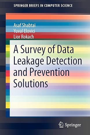 a survey of data leakage detection and prevention solutions 2012 edition asaf shabtai ,yuval elovici ,lior