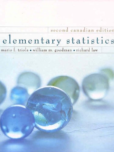 elementary statistics 2nd canadian edition mario f triola 0201752093, 9780201752090