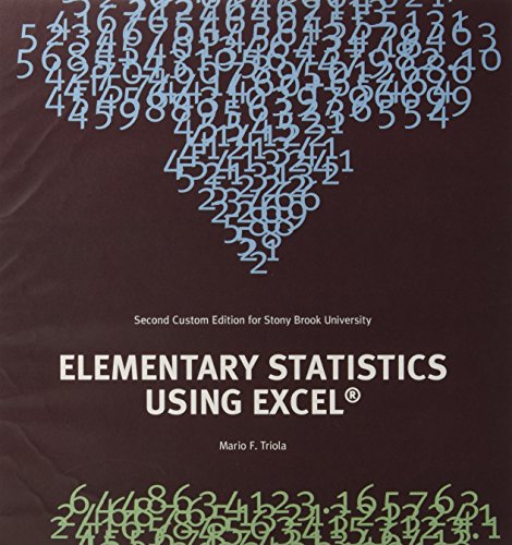 elementary statistics using excel 2nd edition triola 1269630539, 9781269630535