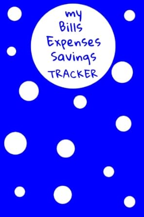 my bills expenses savings tracker simple electric blue with white polka dots financial organizer budget book