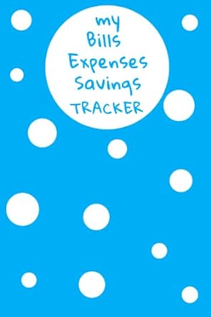 my bills expenses savings tracker simple azure blue with white polka dots financial organizer budget book 1st