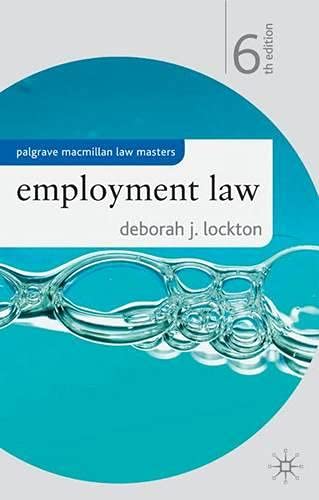 employment law 6th edition deborah j lockton 0230537480, 9780230537484