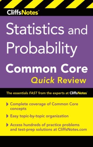 cliffsnotes statistics and probability common core quick review 1st edition malihe alikhani m s 0544734122,