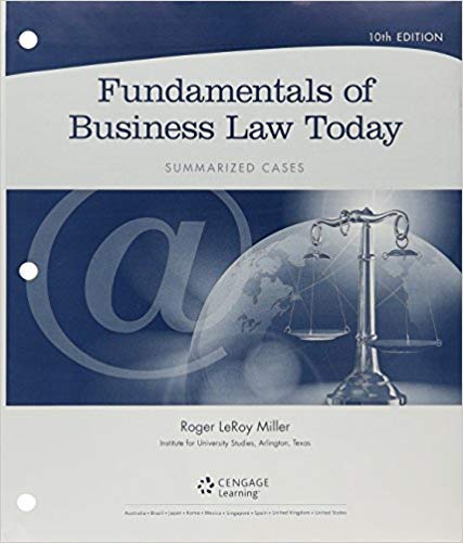 fundamentals of business law today 10th edition roger leroy miller 130586395x, 9781305863958