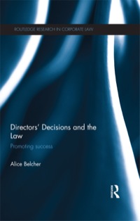 directors decisions and the law promoting success 1st edition alice belcher 0415671930, 9780415671934