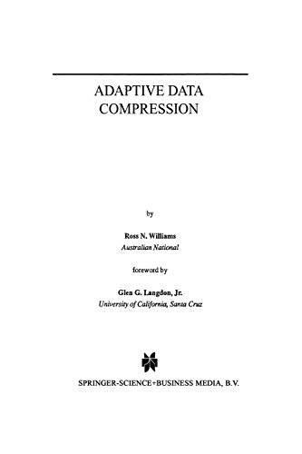 adaptive data compression 1st edition williams, ross n. 1461368103, 9781461368106