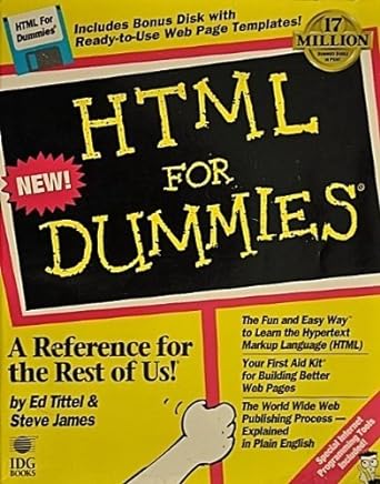 html for dummies 1st edition ed tittel ,stephen j james 1568843305, 978-1568843308