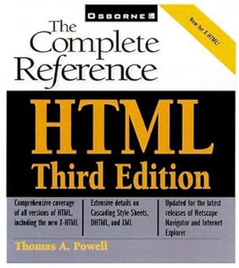 the complete reference html 3rd edition thomas a powell 0072129514, 978-0072129519