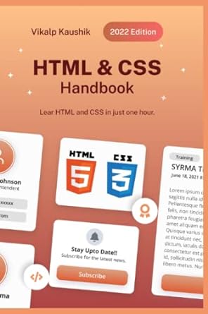 html and css handbook learn html and css in just 1 hour 1st edition vikalp kaushik b09xzh87bj, 979-8803208525