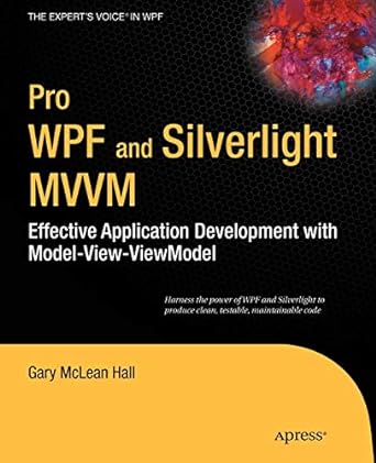 pro wpf and silverlight mvvm effective application development with model view viewmodel 1st edition gary