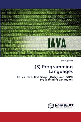 j programming languages basics programming languages 1st edition elaf a saeed 6202672846, 978-6202672849