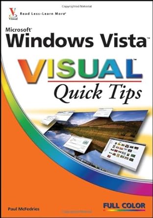 microsoft windows vista visual quick tips 1st edition paul mcfedries 0470045787, 978-0470045787
