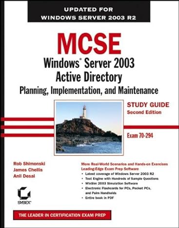 mcse windows server 2003 active directory planning implementation and maintenance study guide exam 70 294 2nd