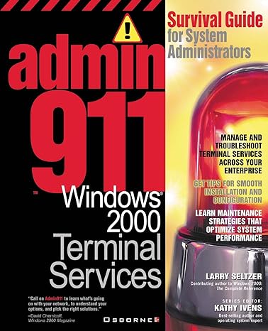admin 911 windows 2000 terminal services 1st edition larry seltzer 0072129913, 978-0072129915