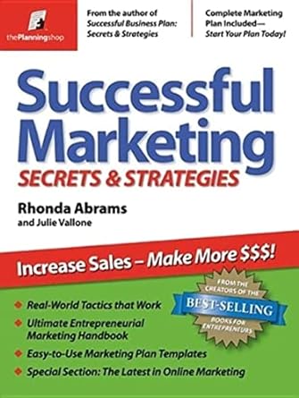 successful marketing secrets and strategies 1st edition rhonda abrams ,julie vallone 1933895055,