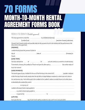 Month To Month Rental Agreement Forms Book 70 Forms Month To Month Rental Lease Agreement Between Tenant And Landlord