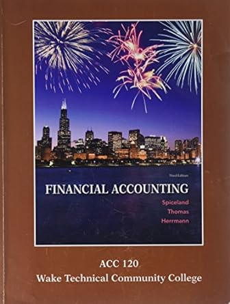 acc 120 wake tech financial accounting w connect plus access 1st edition j. david spiceland 1308168926,
