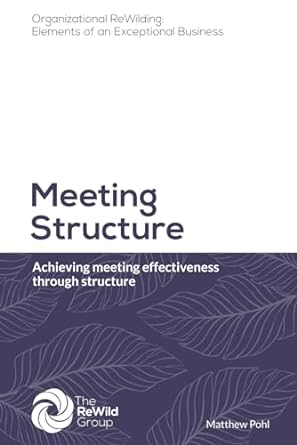 meeting structure achieving meeting effectiveness through structure 1st edition matthew pohl b0ck3my34f
