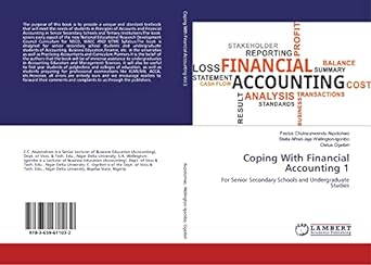 coping with financial accounting 1 for senior secondary schools and undergraduate studies 1st edition festus