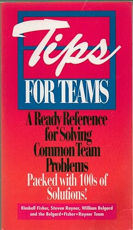 tips for teams a ready reference for solving common team problems packed with 100 s of solutions 1995 edition