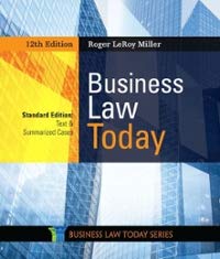 business law today standard text and summarized cases 12th edition roger leroy miller 0357038169,