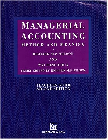 managerial accounting method and meaning teachers guide 2nd edition r.m.s. wilson 0412436205, 978-0412436208