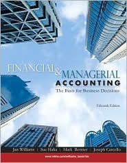 financial and managerial accounting 15th  edition text only 15th edition jan williams b005fcgt4o